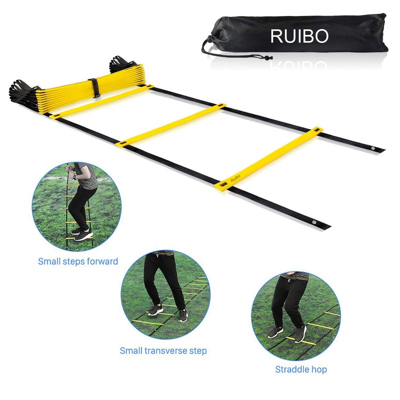 Ruibo Agility Ladder Speed Training Equipment/Speed Ladders for Football, Soccer & Other Sports - 20 Feet Length 12 Adjustable Rungs - Image 2